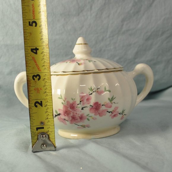 vintage W.S. George Bolero peach blossom 123A 16 oz sugar bowl with lid (214w) - Picture 2 of 14